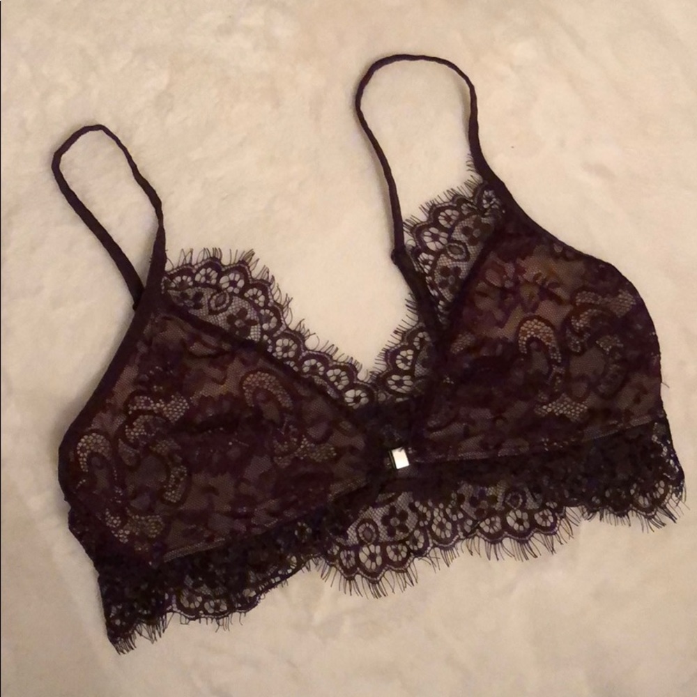 maroon front clasp bralette